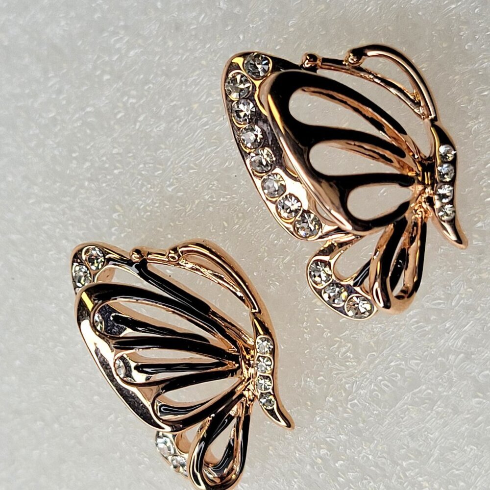 Butterfly Earrings Rose Gold Tone Small Butterfly Earrings